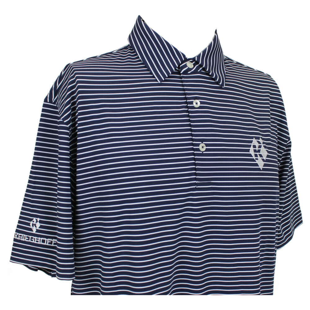 Bamboo Eco Tec Men’s Polo Shirt, Navy/White Striped
